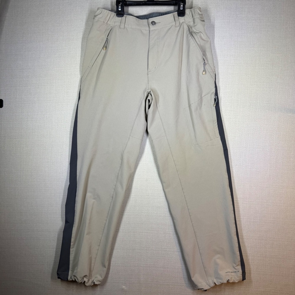 Columbia Mens Titanium Omni-Shield Fleece Lined Hiking Pants Tan Size Medium